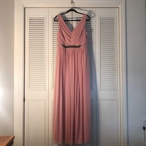 NWT David’s Bridal Chiffon Dress w/Sequin Belt
